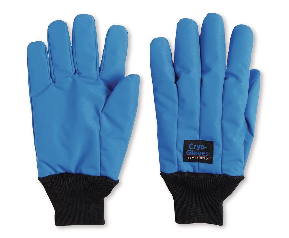 Cold protection gloves Cryo-Gloves® water-repellent With knitted cuff,  wrist length, blue, 320 mm, Size: M (9), Cold protection gloves, Gloves, Occupational Safety and Personal Protection, Labware