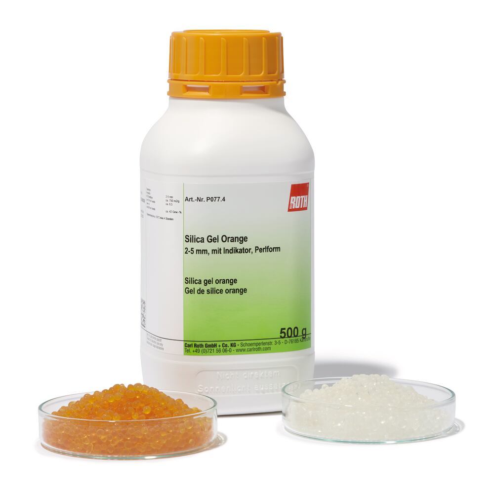 Silica gel orange, 1 kg, CAS No. 1327-36-2