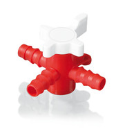 Hose valve 3-way tap, Suitable for: Hose inner &#216; 7-9 mm, PP/PE