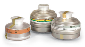 Respiratory filter with standard thread, A2B2E2K2-P3 R D