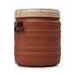 Extremely wide-neck barrel  brown with a beige screw cap