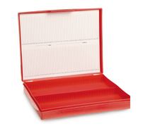Microscope slide box, No. of slots: 100, red