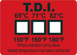 Thermal disinfection indicator irreversible