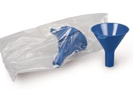 Powder funnel disposable SteriPlast<sup>&reg;</sup>, blue