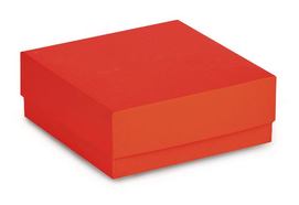 Cryogenic box ROTILABO<sup>&reg;</sup> cardboard 133 x 133 mm with waterproof plastic coating, red