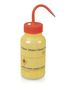 Wash bottle with venting valve, wide neck, Ethanol, orange