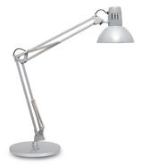 Lampe de table Study avec pied de fixation, argent