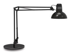 Lampe de table Study avec pied de fixation, noir