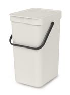 Waste disposal bin "Sort & Go" with wall mount, 12 l, light grey