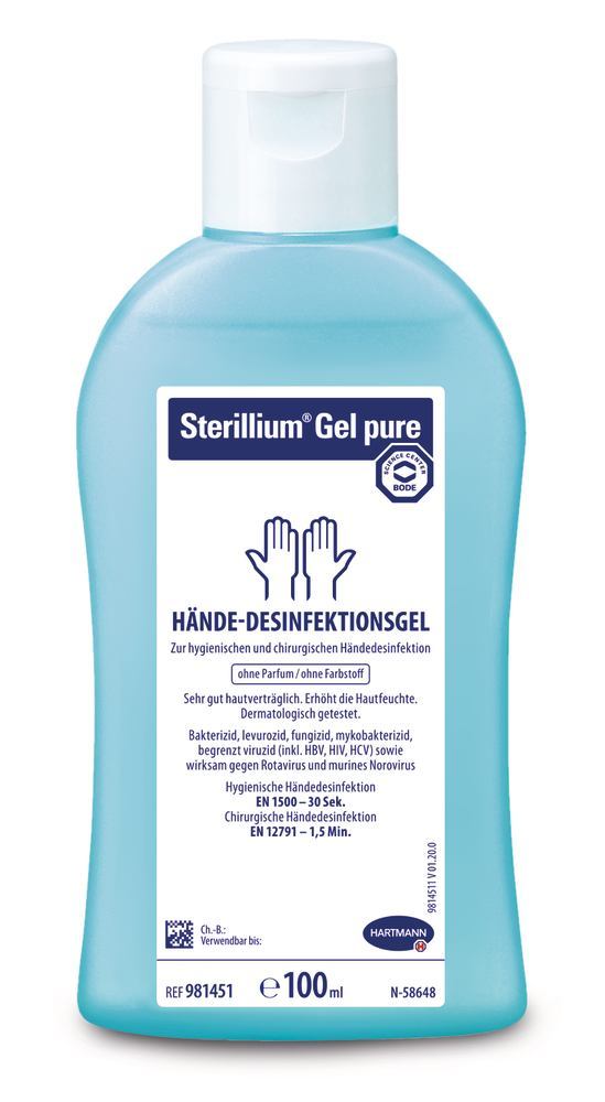 Hände-Desinfektionsmittel Sterillium® Gel pure Original, 100 ml Flasche, Handdesinfektion und Hautdesinfektion, Hautschutz, Hautpflege und  Hautreinigung, Arbeitsschutz und Sicherheit, Laborbedarf