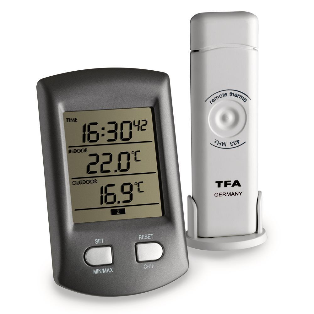 Funkthermometer RATIO, Thermometer (Innen-Außen, Min-Max, Funk), Temperatur und Überwachung, Messtechnik, Laborbedarf