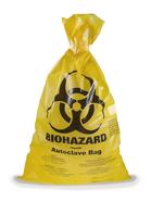 Disposal bags BIOHAZARD yellow, made from PP, 60 l, 600 x 800 mm
