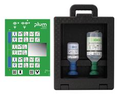 Eye wash station Plum iBox 2 with 1 x eye wash solution 500&nbsp;ml and 1 x pH Neutral 200&nbsp;ml