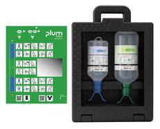 Augenspülstation Plum iBox 2 mit 1 x DUO-Augenspülung 1000 ml und 1 x DUO-pH Neutral 500 ml