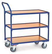 Shelf trolley wood, 850 x 500 mm, Number of bases: 3