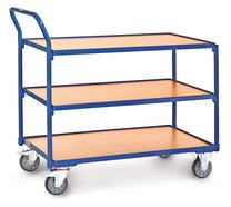Shelf trolley wood, 1000 x 600 mm, Number of bases: 3