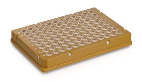 PCR-platen Rigid Frame 96-well, Low Profile, goud, volledig frame