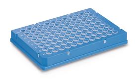 PCR-Platten Rigid Frame 96-well, Low Profile, blau, ganzer Rahmen