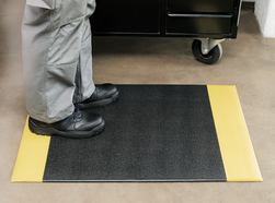 Workplace mat JOLLY, Yellow warning edge on the short sides, 60 x 90 cm