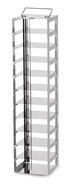Cryogenic rack stainless steel tall, with securing device, for chest freezers, Suitable for: Box height: 50 mm, 1 x 10, Height: 554 mm