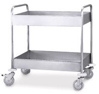Shelf trolley stainless steel with tray shelves