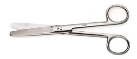 Scissors straight, blunt/blunt, 130 mm, 37 mm