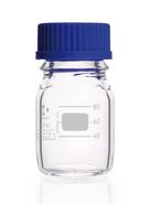 Gewindeflasche DURAN<sup>&reg;</sup> Klarglas mit Ausgießring und Schraubverschlusskappe aus PP, 100 ml, GL 45