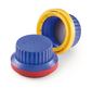 Tamper-evident caps, with PTFE coated silicone seal, yellow tamper-evident ring