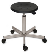 Stools stainless steel, Rollers, 500 to 690 mm