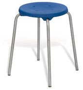 Stackable stool stainless steel, blue, 500 to 500 mm