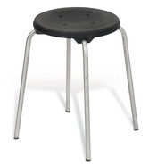 Stackable stool stainless steel, black, 500 to 500 mm