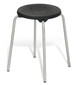 Stackable stool stainless steel, black, 580 to 580 mm