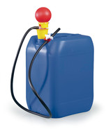 Pompe de transvasement OTAL<sup>&reg;</sup> PP à commande manuelle, avec tuyaux PVC et robinet PP/PE<br/><br/>Tuyaux de refoulement &#216; 12&nbsp;mm