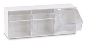 Storage containers MultiStore, Number of compartments: 3, 601 x 198 x 238 mm, Compartment size: 176 x 149 x 161 mm