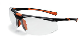 Safety glasses 5X3, colourless, black, orange