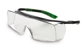 Veiligheidsbril 5X7, kleurloos, gun metaal, groen, 5X7.03.11.00