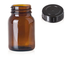 Wide mouth jars Brown glass, 125 ml, GL 40