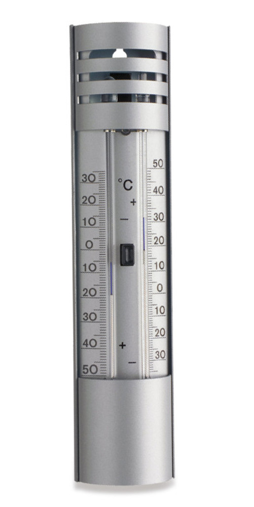 Thermomètre maxima/minima respectant l'environnement, aluminium, Thermomètres (intérieur-extérieur, min-max, radiocommandé), Température et  surveillance, Technique de mesure, Matériel de laboratoire