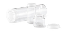 Rollrandgläser niedrige Form, 5 ml, Höhe: 24 mm