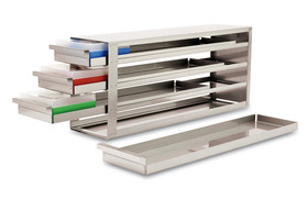 Cryogenic rack drawer rack, Suitable for: Box height: 50 mm, 4 x 4, Height: 224 mm