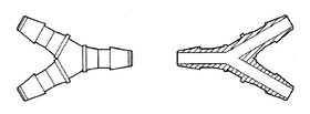 Hose connectors ROTILABO<sup>&reg;</sup> Mini Y-shape, Suitable for: Hose inner &#216; 2.4 mm