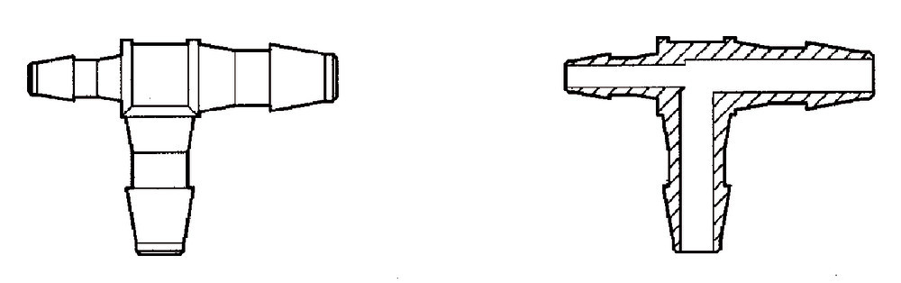 Schlauchverbinder ROTILABO® gerade Form mit konischen Enden, Passend für:  Schlauch Ø innen 5-7 mm, Schlauchverbinder, Schläuche und Zubehör, Liquid Handling, Laborbedarf