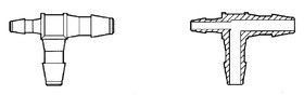 Hose reducers ROTILABO<sup>&reg;</sup> Mini T-shape, Suitable for: Hose inner &#216; 2.4/3.2/3.2 mm