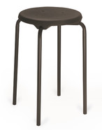 Stackable stool PU foam, black, 500 to 500 mm