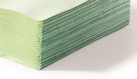 Einmalhandtücher SEKUROKA<sup>&reg;</sup>, 2-lagig, Tissue, Zick-zack-Faltung, grün, 3195 Blatt, 15 x 213 Blatt
