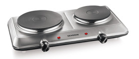 Hot plate, &#216; 180/150 mm, Double hot plate, Upper part, brushed stainless steel, 1500/1000 W