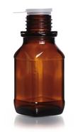 Narrow mouth bottle square brown glass, 100 ml, 32, high form