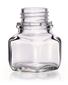 Wide mouth bottle square clear glass, 50 ml, 32, short form