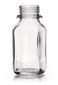 Wide mouth bottle square clear glass, 50 ml, 32, short form