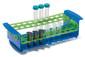 Sample stands combined for 5/15 ml tubes, blue/green